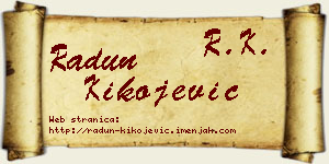 Radun Kikojević vizit kartica